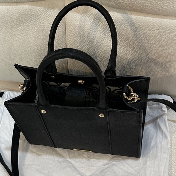 REBECCA MINKOFF Mini MAB Black/Gold Shoulder Bag Crossbody Leather Tote - Picture 4 of 14